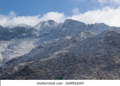Mountains with snow and clouds