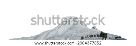 Mountains with snow isolated on white background