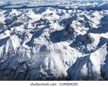 Mountains With Snow - Scenic Flight Over The Mountains Of Central Otago, New Zealand From Queenstown