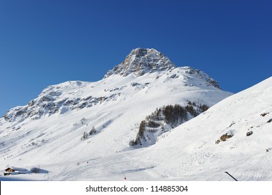 Mountains With Snow In Winter, Val-d'Isere, Alps, France