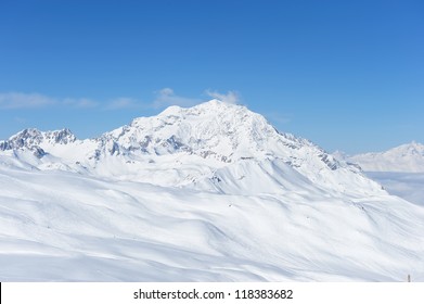 Mountains With Snow In Winter, Val-d'Isere, Alps, France