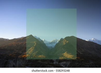 Mountains and square shape