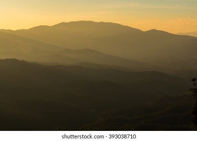mountains at sunset