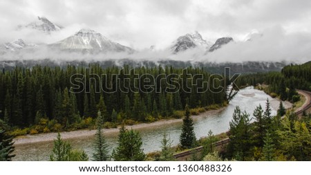 Mountains and a traintrack in canada