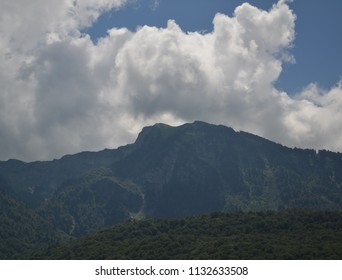Mountains under clouds