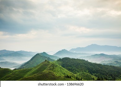 mountains under mist in the morning in Zixi county, Fuzhou city,Jiangxi Province,China - Shutterstock ID 138696620