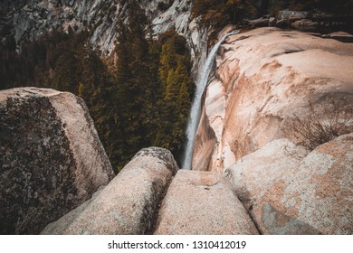 Mountains Waterfall Trees Forest Rocks John Muir Trail Yosemite Vernal Fall