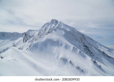 Mountains In Winter With Snow In Krasnaya Polyana In Sochi