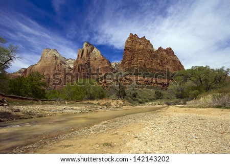Mountains in Zion National Park Utah USA