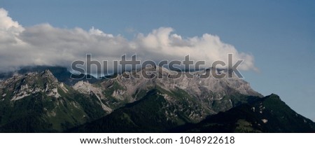 mountainscape with clouds