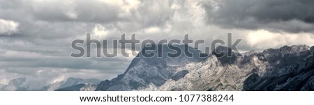 mountainscape with clouds
