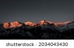 Mountain-sunset view from Telluride, once a mining boomtown and now a popular skiing destination in Colorado.