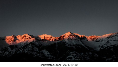 Mountain-sunset View From Telluride, Once A Mining Boomtown And Now A Popular Skiing Destination In Colorado.