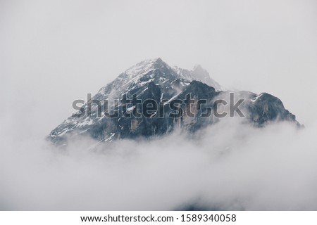 Mountaintop on a cloudy day in Grindelwald, Switzerland