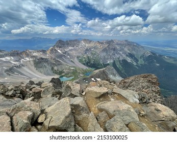 Mountaintop View With Crystal Blue Lakes