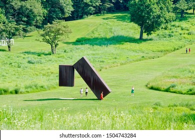 Mountainville, New York/United States-7/7/2019: Tourists Visiting The Sculpture Of “suspended” By Menashe Kadishman