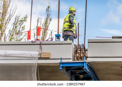 Mounting The Last Pice Of The Crown Princess Mary Bridge Over The Roskilde Firth, Frederikssund, Denmark, May 3, 2019