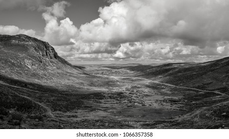 Mourne Mountains Black And White 