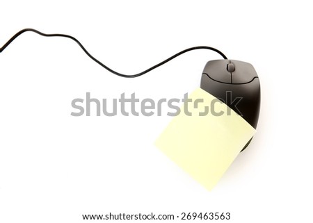 Mouse with adhesive note