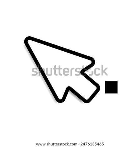 mouse arrow cursor square icon on white background