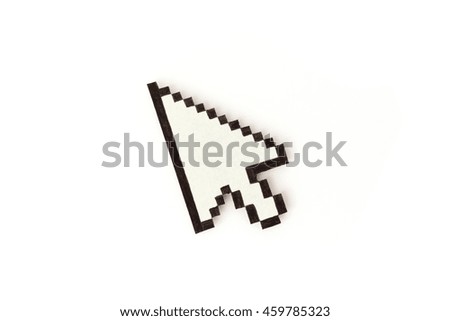 Mouse cursor arrow icon made from cardboard