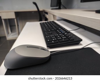 Mouse and keyboard of Computer desk