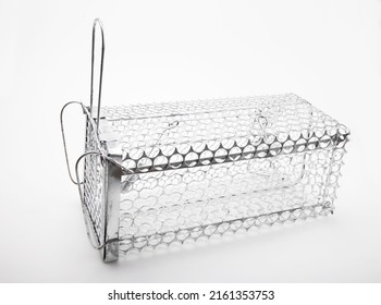 Mousetrap cage on white background ,Pest control concept