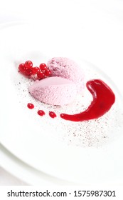 Mousse De Vin Rouge On A White Plate