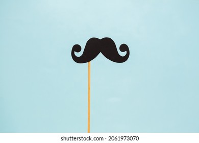 Moustache photo booth props against white background. Father's day. Men's health awareness month