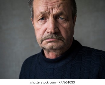 Moustached Elderly Man Closeup Portrait Stock Photo 777661033 ...