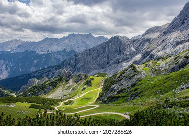 Moutain Hiking With Cloudy Landscape