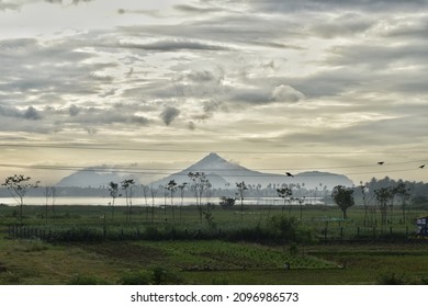 Moutain Range And A Pond On Its Valley Side