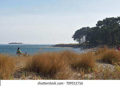 Mouth And River Beach (A Laminana) Mino, La Guardia, ( A Guarda) Pontevedra Province, Galicia, Spain ( Insua Fortress)