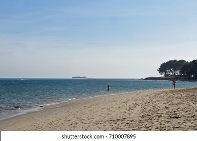 Mouth And River Beach (A Laminana) Mino, La Guardia, ( A Guarda) Pontevedra Province, Galicia, Spain ( Insua Fortress)