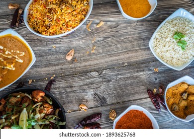 Mouth Watering Indian Restaurant Food Platter