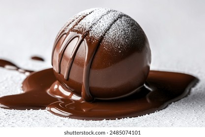 A mouthwatering close-up of a luxurious chocolate candy truffle - Powered by Shutterstock