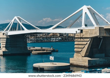 Movable bridge of Puente Puerta Europa, Barcelona, Spain