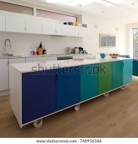 Movable Kitchen Island On Castor Wheels Stock Photo (Edit Now ... Movable Kitchen Island On Castor Wheels Stock Photo (Edit Now ...