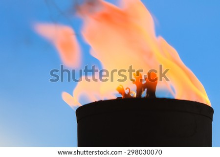 Movement of fire flame vigil  light outdoor