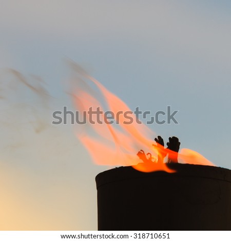 Movement of fire flame vigil  light outdoor