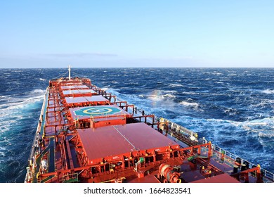 The Movement Of The Vessel Against The Waves During A Heavy Storm. North Pacific Ocean.