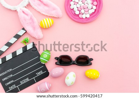 movie easter concept.Top view