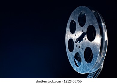 Film Reels On Dark Blue Background Stock Illustration 1690588450 ...