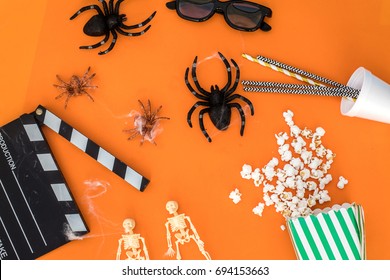 Movie Flat Lay Halloween Concept