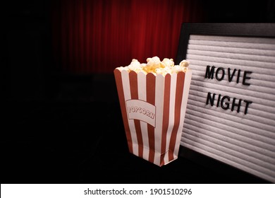 Movie Night Scene With Popcorn