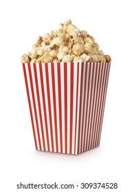 Movie Popcorn isolated on white with clipping path