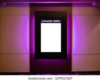 Movie poster light box or Display frame cinema lightbox or billboards with white blank space.