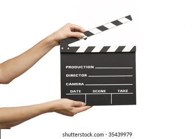 A Movie Production Clapper Board.