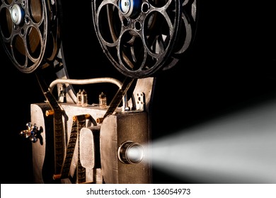 Movie projector with the film