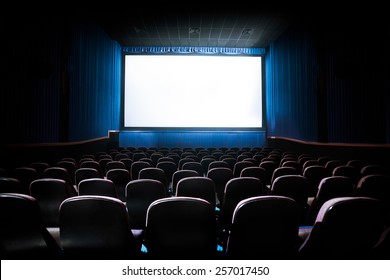 Movie Theater With Blank Screen / High Contrast Image